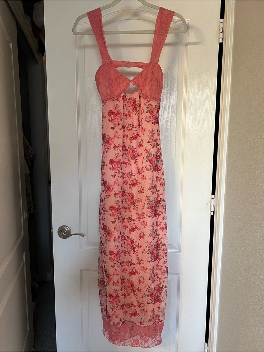 Cider Pink Floral Maxi Slip Dress - Picture 6 of 13
